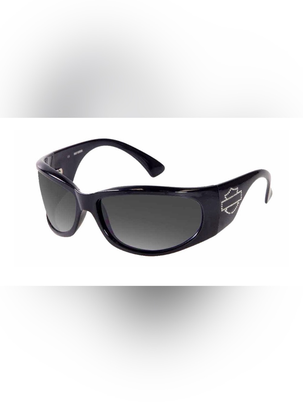New Harley Davidson Women’s Sun Bling Sunglasses Rhinestone Shield Black